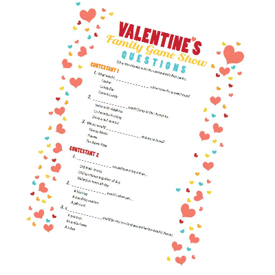 Family Game Show Printable