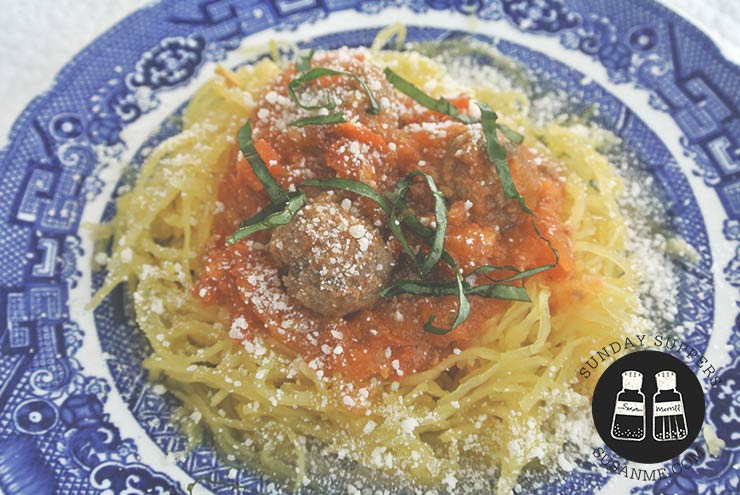 spaghetti squash and meatballs