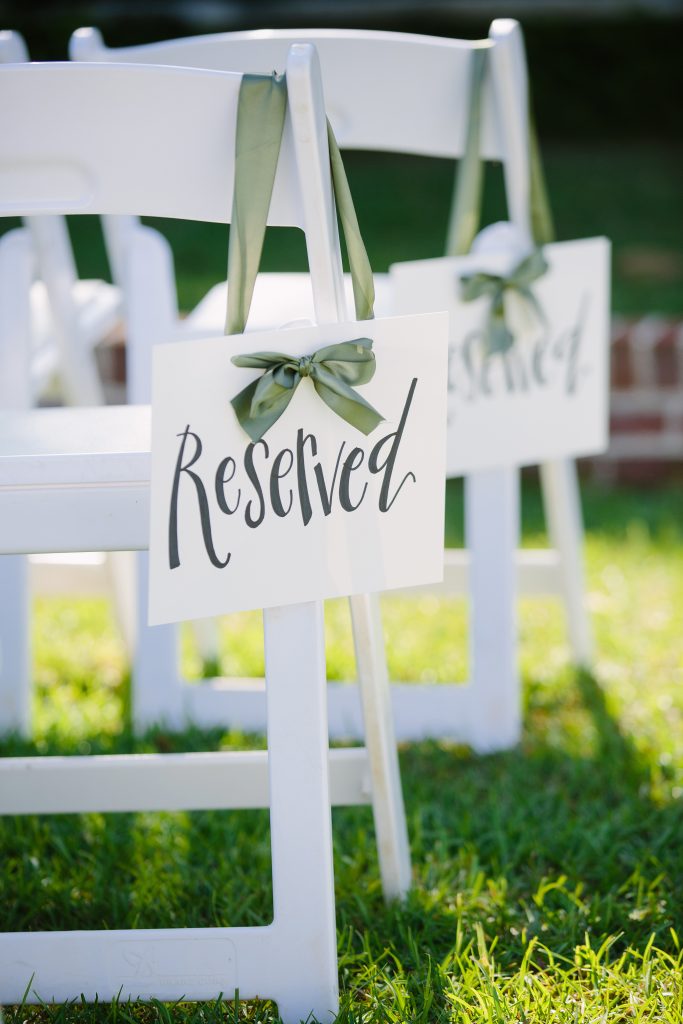 Wedding Reserved Signs