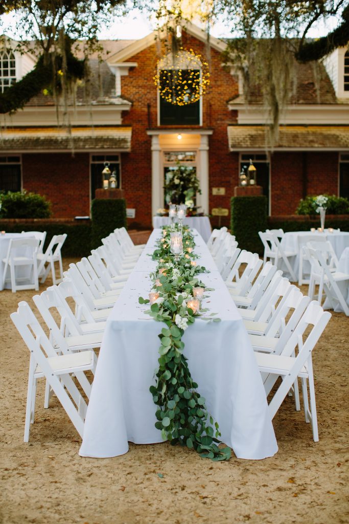 Wedding Reception Pebble Hill Plantation Courtyard