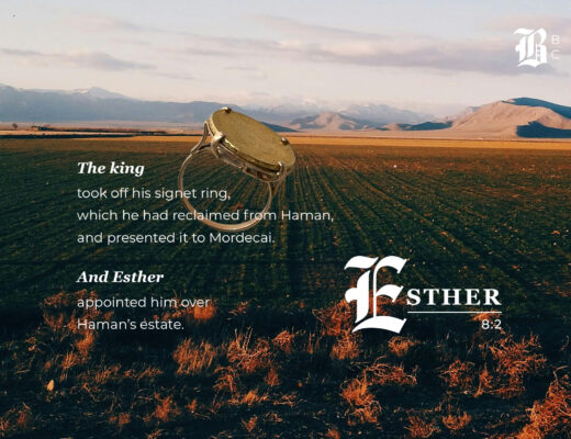Mordecai receives the king's signet ring from Esther 8:2 — Bible Book Club Esther 8 commentary